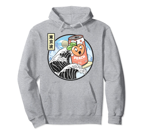 Surfing Peach Soda Kanagawa Wave Hoodie - Unique Graphic for Adults - T-Shirt, Sweatshirt, Hoodie