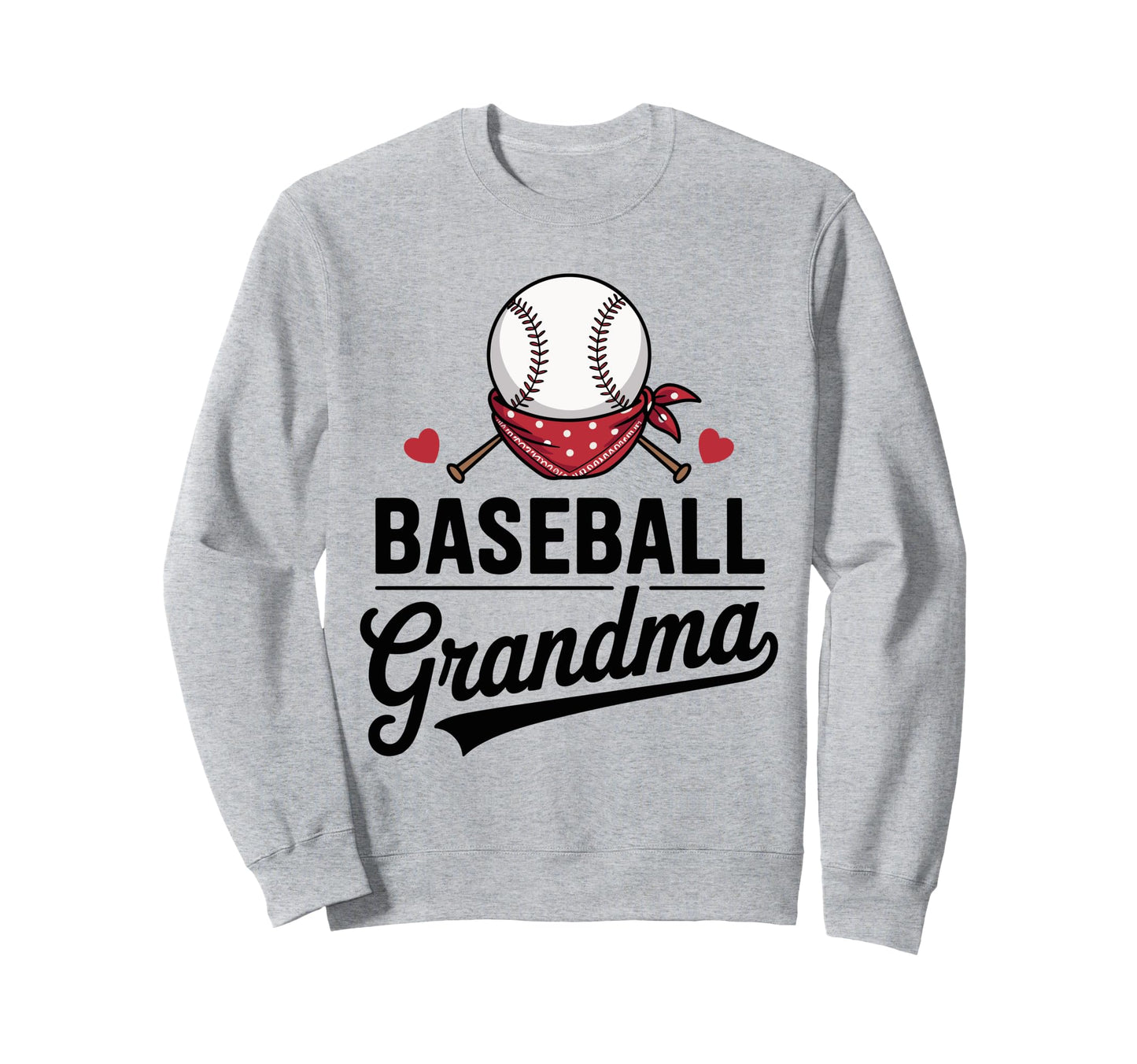 Baseball Grandma Bats Hearts And Sweatshirt - Custom Art Print Unisex - T-Shirt, Sweatshirt, Hoodie
