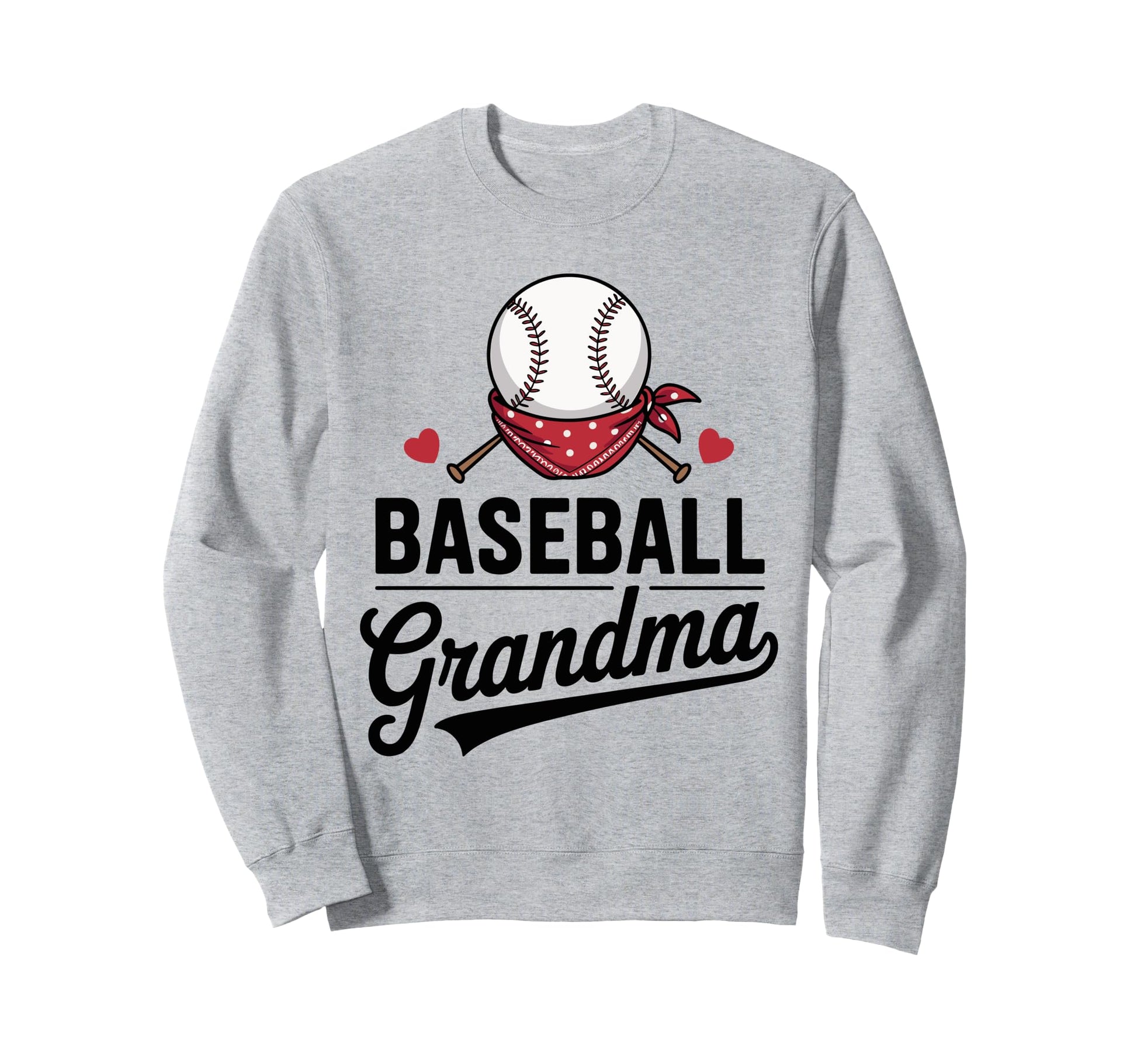 Baseball Grandma Bats Hearts And Sweatshirt - Custom Art Print Unisex - T-Shirt, Sweatshirt, Hoodie