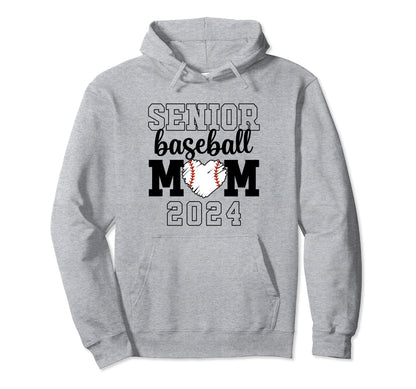 Senior Baseball Mom Class 2024 Senior Hoodie - Aesthetic Graphic Men Women - T-Shirt, Sweatshirt, Hoodie