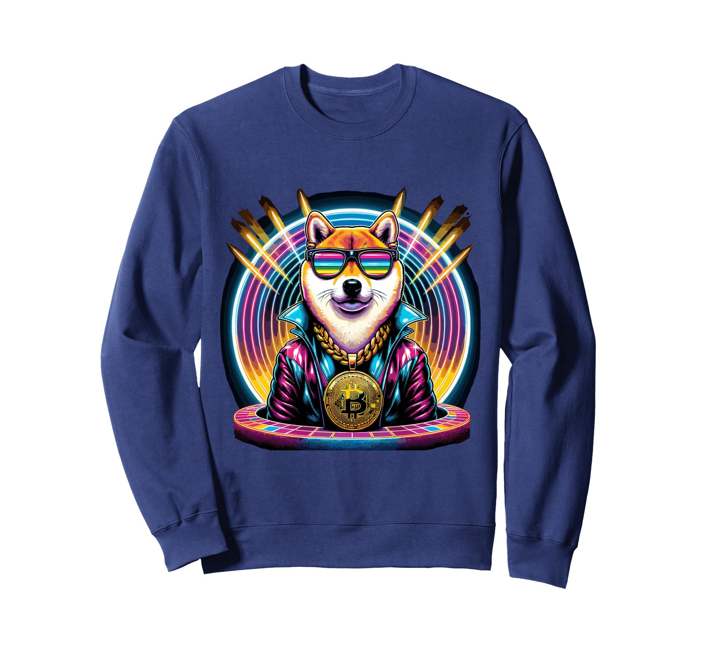 Disco Doge Fever 80S Crypto Mashup Sweatshirt - Custom Art Print Unisex - T-Shirt, Sweatshirt, Hoodie
