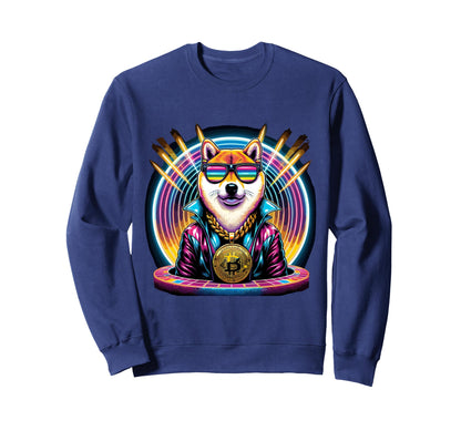 Disco Doge Fever 80S Crypto Mashup Sweatshirt - Custom Art Print Unisex - T-Shirt, Sweatshirt, Hoodie