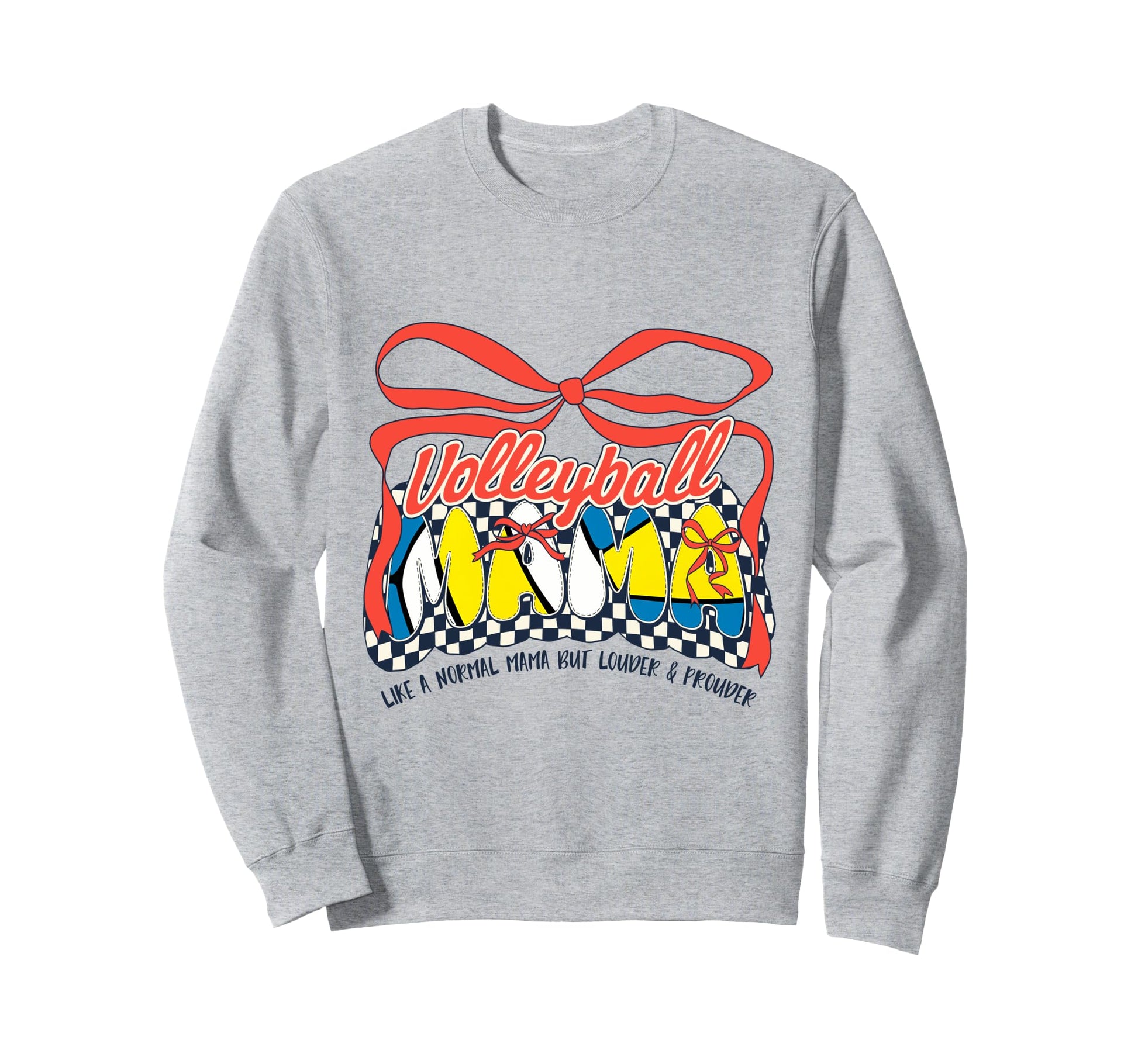 Volleyball Mom Game Day Checkered Sweatshirt - Trendy Graphic for Adults - T-Shirt, Sweatshirt, Hoodie