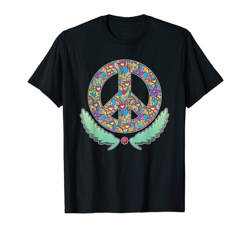 Peace Symbol Hippie Tees Hoodie - Novelty Apparel for Adults - T-Shirt, Sweatshirt, Hoodie