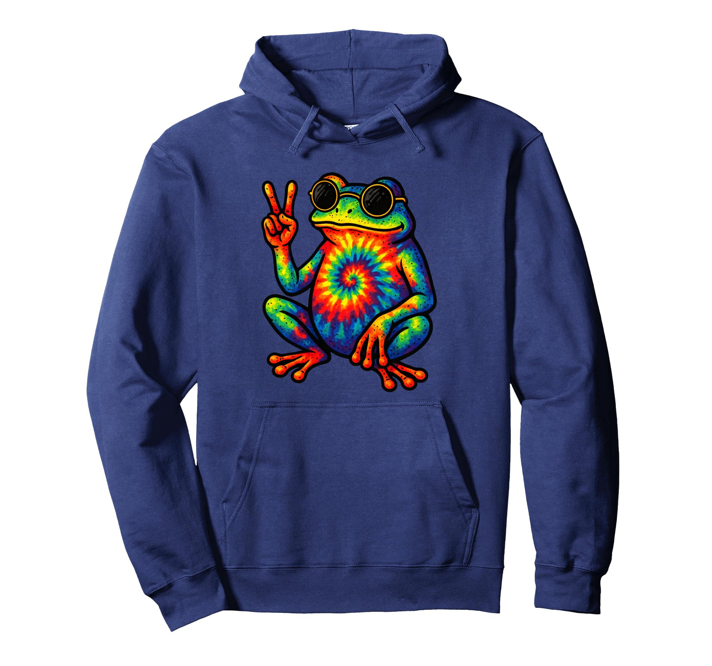 Hippie Boho Frog Tie Dye 60 S 70 S Hoodie - Minimalist Print for Adults - T-Shirt, Sweatshirt, Hoodie
