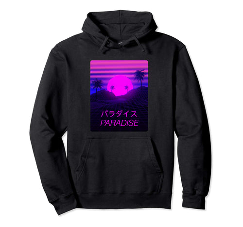 Vaporwave Paradise Aesthetic Retrowave Hoodie - Graphic Print for Adults - T-Shirt, Sweatshirt, Hoodie