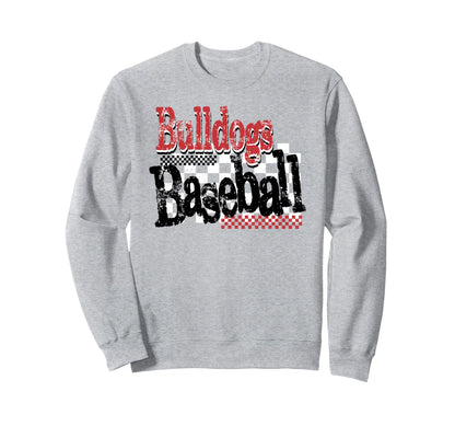 Red Bulldogs Baseball Mom Game Sweatshirt - Casual Everyday Wear Men Women - T-Shirt, Sweatshirt, Hoodie