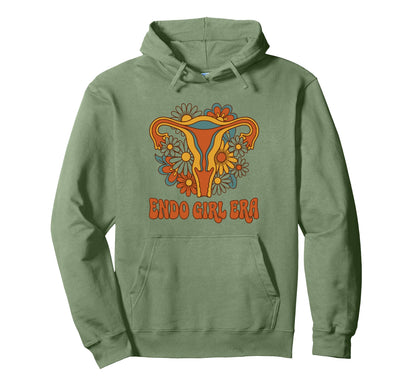 Endometriosis Awareness Endo Era Floral Art Hoodie - Unique Graphic Unisex - T-Shirt, Sweatshirt, Hoodie