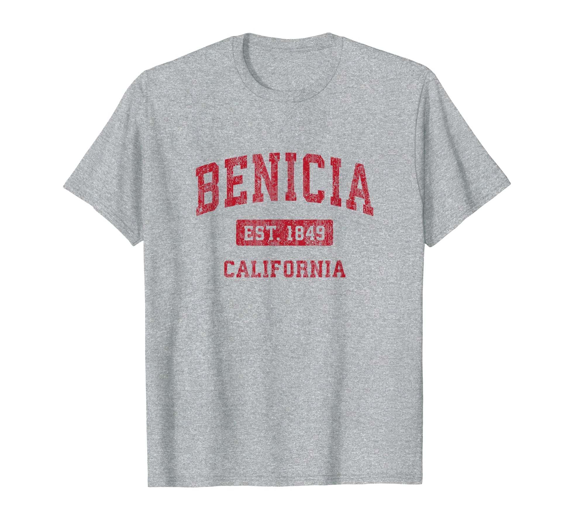 Benicia California Ca Sports Red T-Shirt - Custom Art Print for Adults - T-Shirt, Sweatshirt, Hoodie