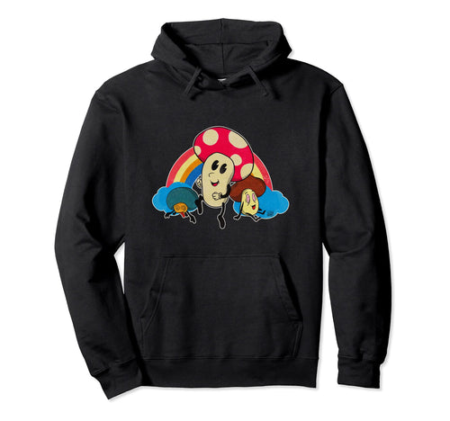 Funny Mushrooms Rainbow Comic 70S Hoodie - Graphic Print for Adults - T-Shirt, Sweatshirt, Hoodie
