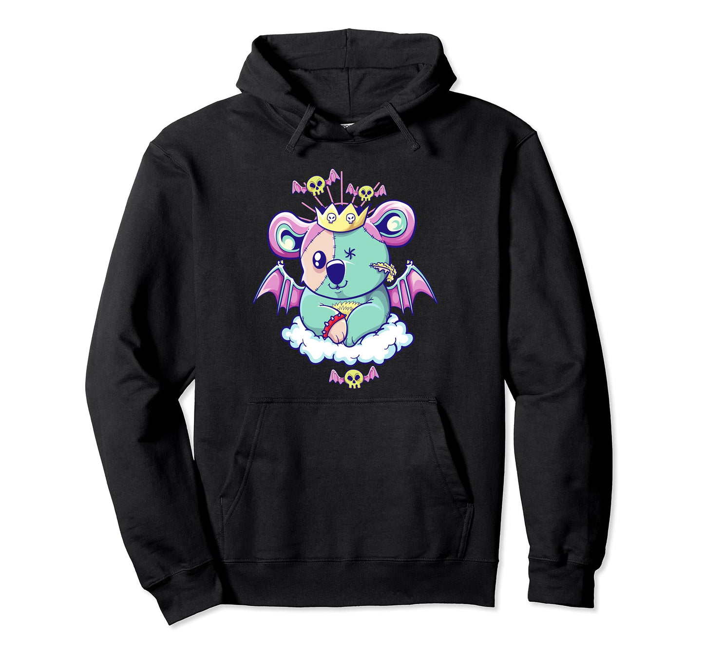 Kawaii Pastel Goth Creepy Koala Bear Hoodie - Minimalist Print for Adults - T-Shirt, Sweatshirt, Hoodie