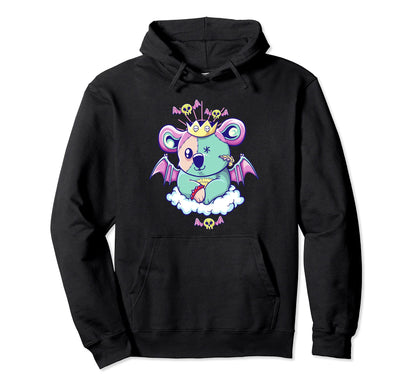 Kawaii Pastel Goth Creepy Koala Bear Hoodie - Minimalist Print for Adults - T-Shirt, Sweatshirt, Hoodie