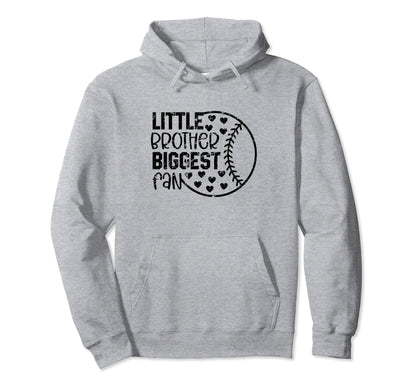 Little Brother Biggest Fan Funny Hoodie - Minimalist Print Men Women - T-Shirt, Sweatshirt, Hoodie