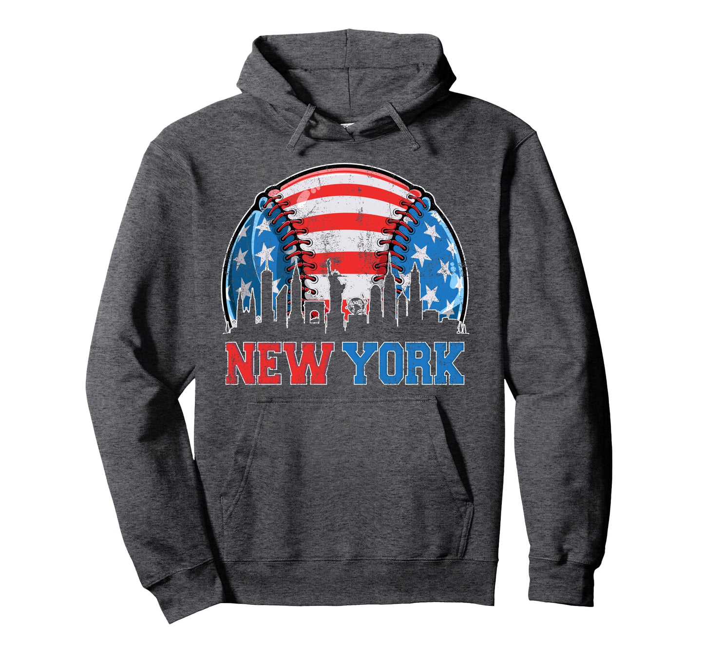 New York Ny Skyline Baseball Met Hoodie - Casual Everyday Wear Men Women - T-Shirt, Sweatshirt, Hoodie