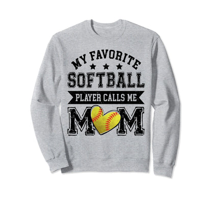 Softball Mom My Favorite Softball Sweatshirt - Streetwear Style for Adults - T-Shirt, Sweatshirt, Hoodie