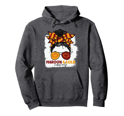 Maroon And Gold Vibes Only Football Hoodie - Fun Novelty Design Men Women - T-Shirt, Sweatshirt, Hoodie