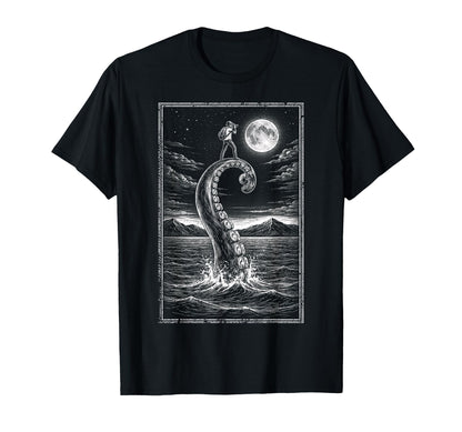 Photographer Octopus Moon Camera T-Shirt - Aesthetic Graphic Unisex - T-Shirt, Sweatshirt, Hoodie