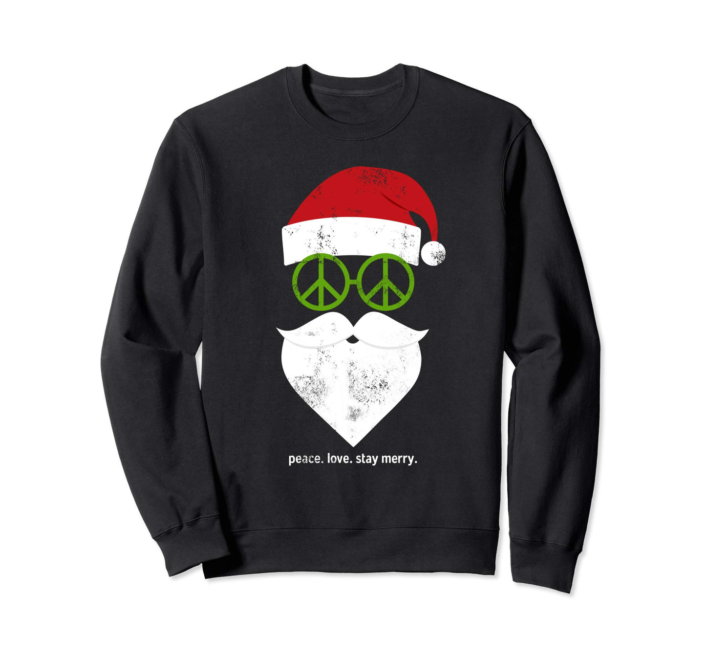Hippie Santa Groovy Merry Love And Sweatshirt - Novelty Apparel Men Women - T-Shirt, Sweatshirt, Hoodie