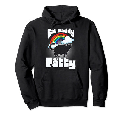 Cat Daddy To Fatty Funny 80S Rainbow Hoodie - Streetwear Style Unisex - T-Shirt, Sweatshirt, Hoodie
