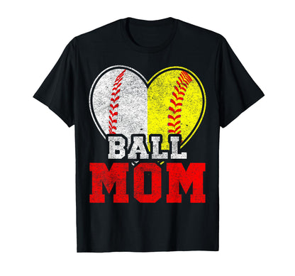 Ball Mom Baseball Softball Player Baller T-Shirt - Minimalist Print Unisex - T-Shirt, Sweatshirt, Hoodie