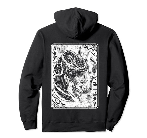 Backprint Japanese Oni Mask Demon Bushido Hoodie - Streetwear Style Unisex - T-Shirt, Sweatshirt, Hoodie