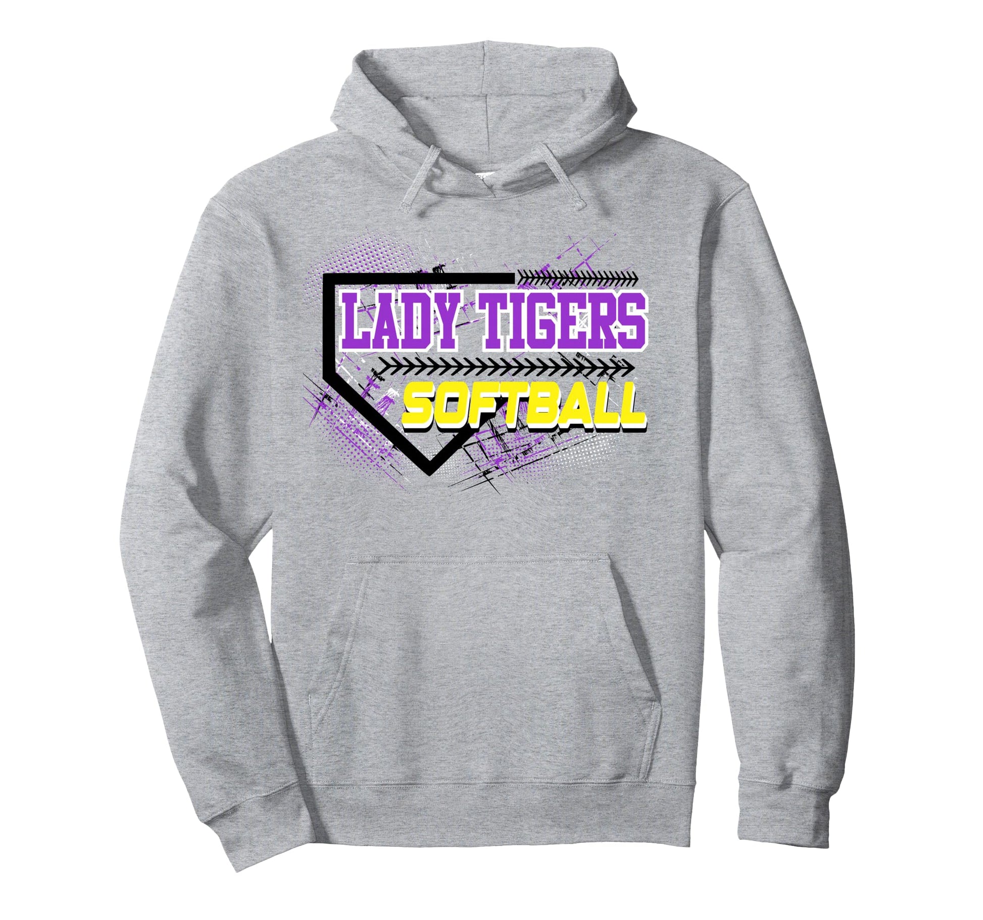 Lady Tigers Softball Mom Game Day Hoodie - Fun Novelty Design for Adults - T-Shirt, Sweatshirt, Hoodie