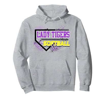Lady Tigers Softball Mom Game Day Hoodie - Fun Novelty Design for Adults - T-Shirt, Sweatshirt, Hoodie