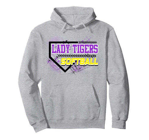 Lady Tigers Softball Mom Game Day Hoodie - Fun Novelty Design for Adults - T-Shirt, Sweatshirt, Hoodie