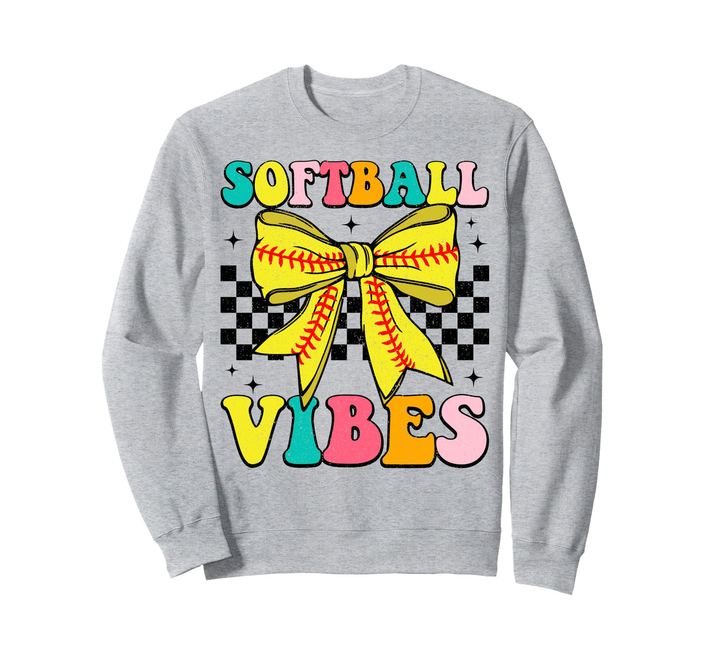 Softball Vibes Coquette Bow Softball Sweatshirt - Streetwear Style Unisex - T-Shirt, Sweatshirt, Hoodie