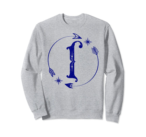 Initial I Monogram Boho Name Sweatshirt - Minimalist Print for Adults - T-Shirt, Sweatshirt, Hoodie