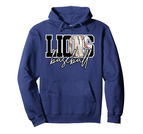Lions Baseball Mom Sports Game Day Mascot Hoodie - Custom Art Print Unisex - T-Shirt, Sweatshirt, Hoodie