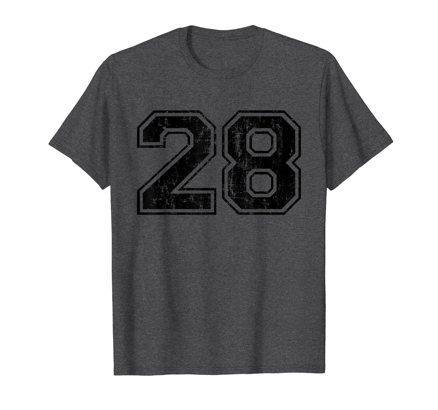 Number 28 Varsity Distressed Sport T-Shirt - Streetwear Style for Adults - T-Shirt, Sweatshirt, Hoodie