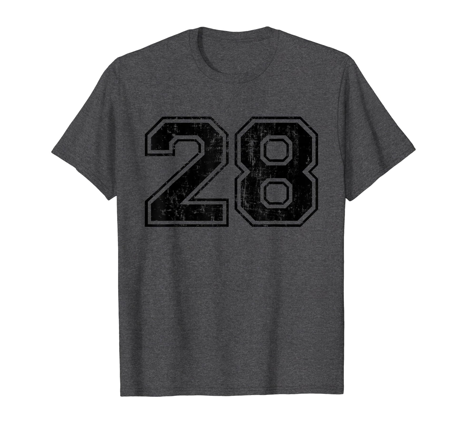 Number 28 Varsity Distressed Sport T-Shirt - Streetwear Style for Adults - T-Shirt, Sweatshirt, Hoodie