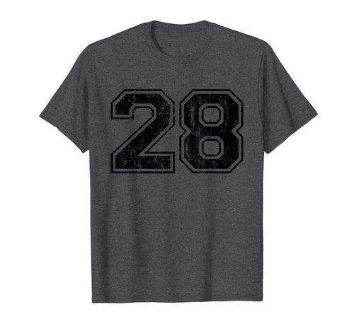 Number 28 Varsity Distressed Sport T-Shirt - Streetwear Style for Adults - T-Shirt, Sweatshirt, Hoodie
