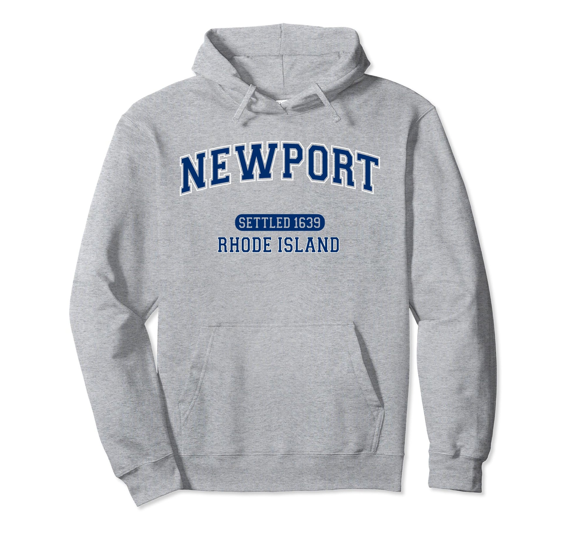 Newport Rhode Island Sports Varsity Blue Hoodie - Graphic Print Men Women - T-Shirt, Sweatshirt, Hoodie