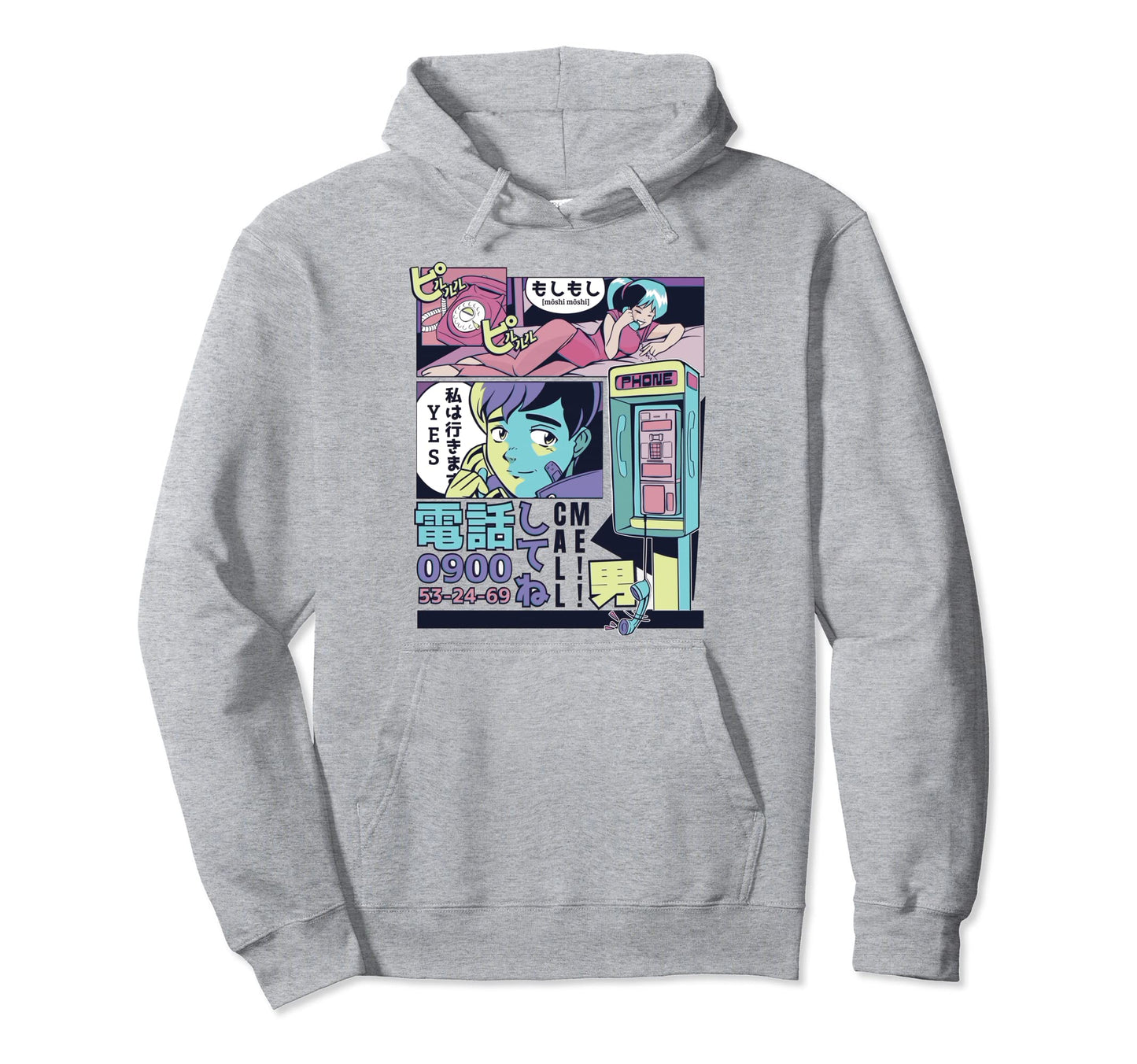 Anime Call Me Japanese Vaporwave 90S Hoodie - Custom Art Print Men Women - T-Shirt, Sweatshirt, Hoodie