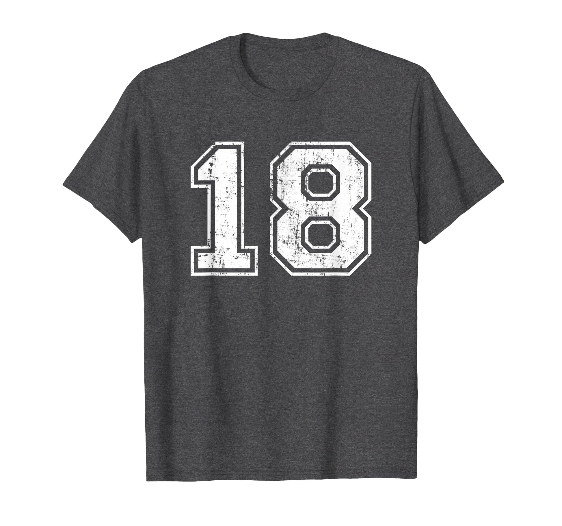 Number 18 Varsity Distressed Sports T-Shirt - Streetwear Style for Adults - T-Shirt, Sweatshirt, Hoodie