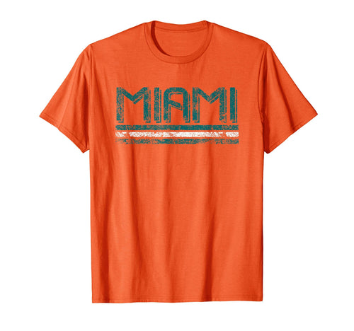 Miami Florida Weathered Stripe Throwback T-Shirt - Custom Art Print Unisex - T-Shirt, Sweatshirt, Hoodie