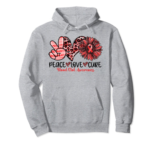 Peace Love Cure Sunflower Red Hoodie - Casual Everyday Wear for Adults - T-Shirt, Sweatshirt, Hoodie