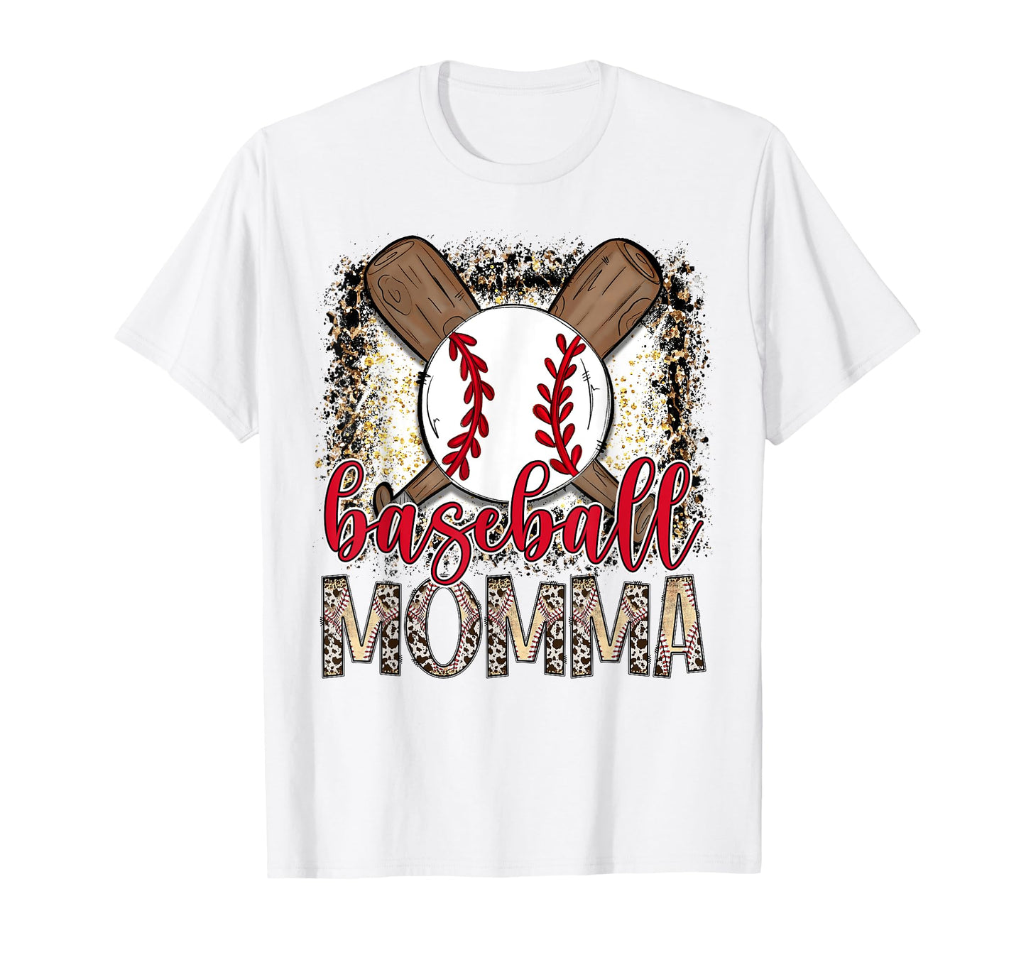 Baseball Momma Leopard Proud Ball Momma T-Shirt - Trendy Graphic Men Women - T-Shirt, Sweatshirt, Hoodie