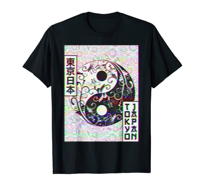Yin Yang Tokyo Japan Vaporwave Aesthetic T-Shirt - Minimalist Print Unisex - T-Shirt, Sweatshirt, Hoodie