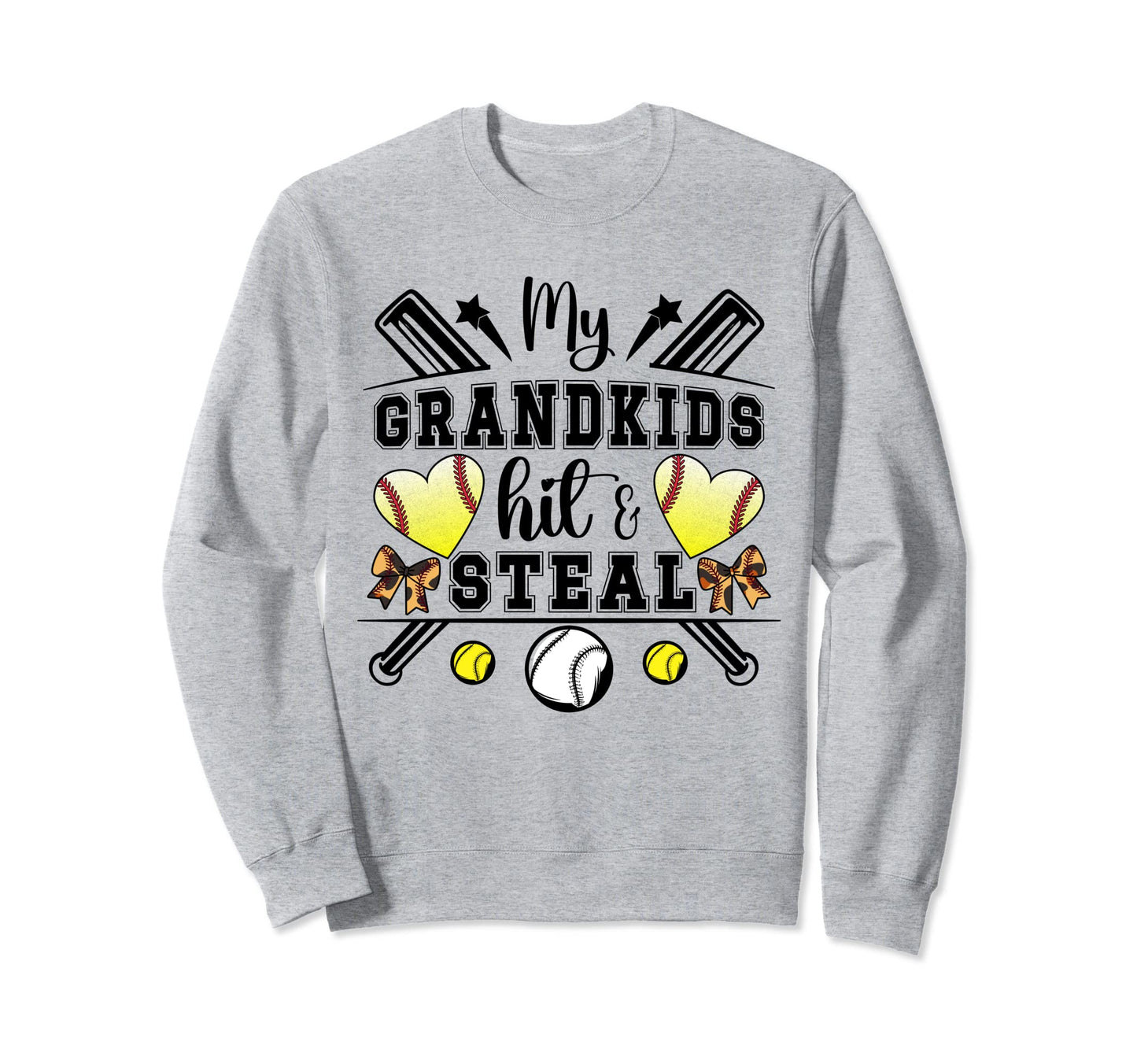 My Grandkids Hit Steal Baseball Sweatshirt - Streetwear Style for Adults - T-Shirt, Sweatshirt, Hoodie