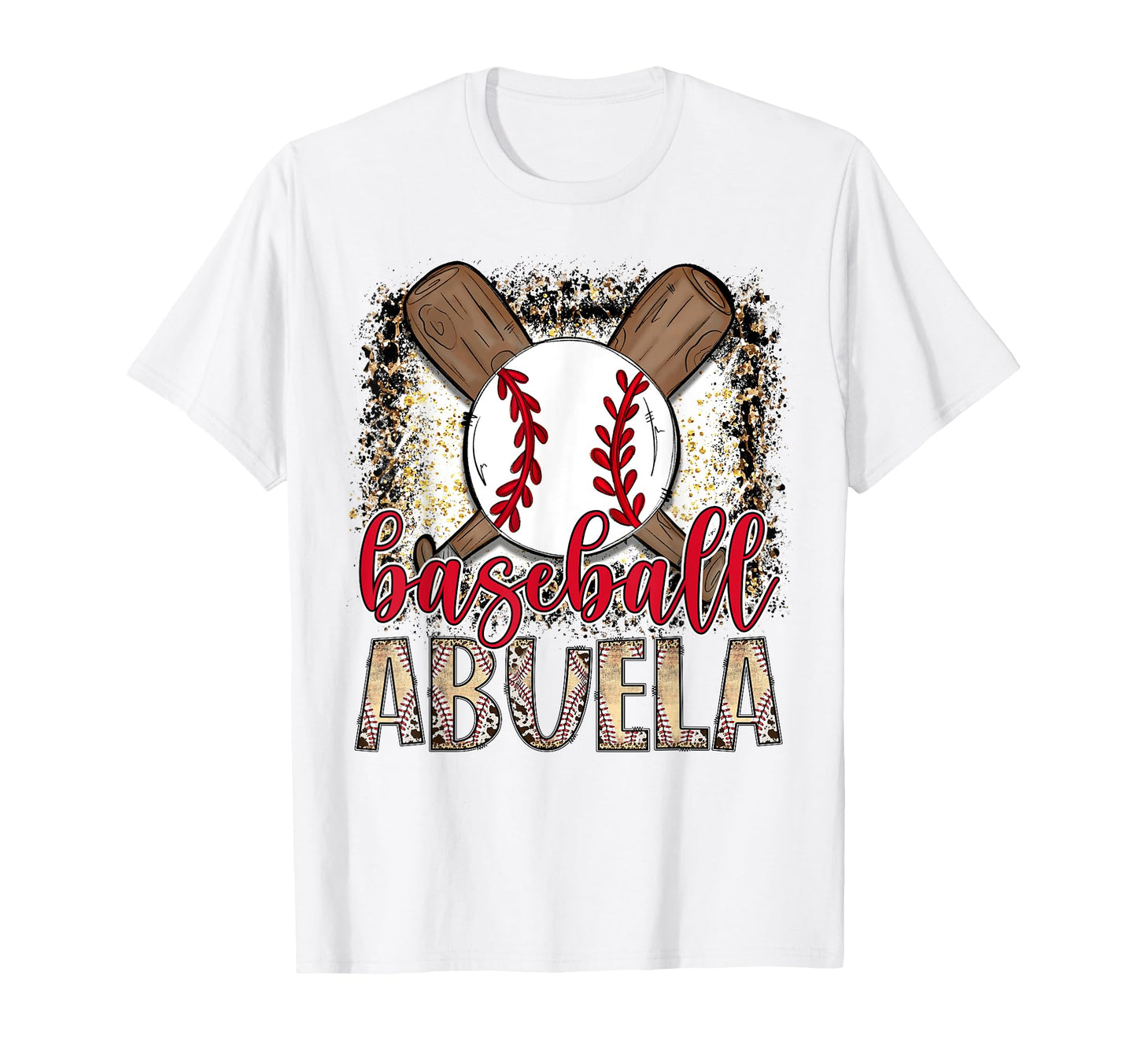Baseball Abuela Leopard Proud Ball T-Shirt - Novelty Apparel for Adults - T-Shirt, Sweatshirt, Hoodie