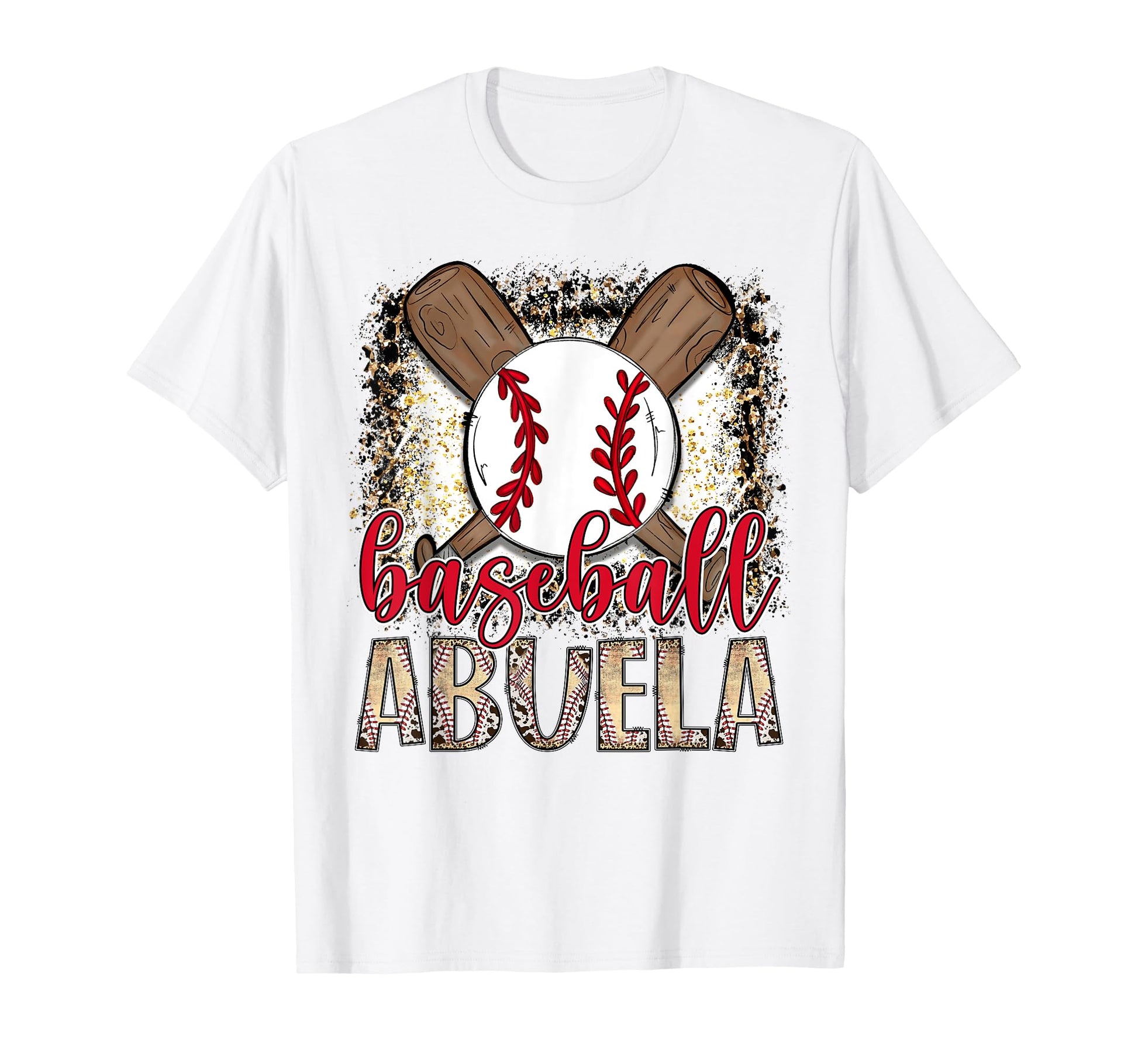 Baseball Abuela Leopard Proud Ball T-Shirt - Novelty Apparel for Adults - T-Shirt, Sweatshirt, Hoodie