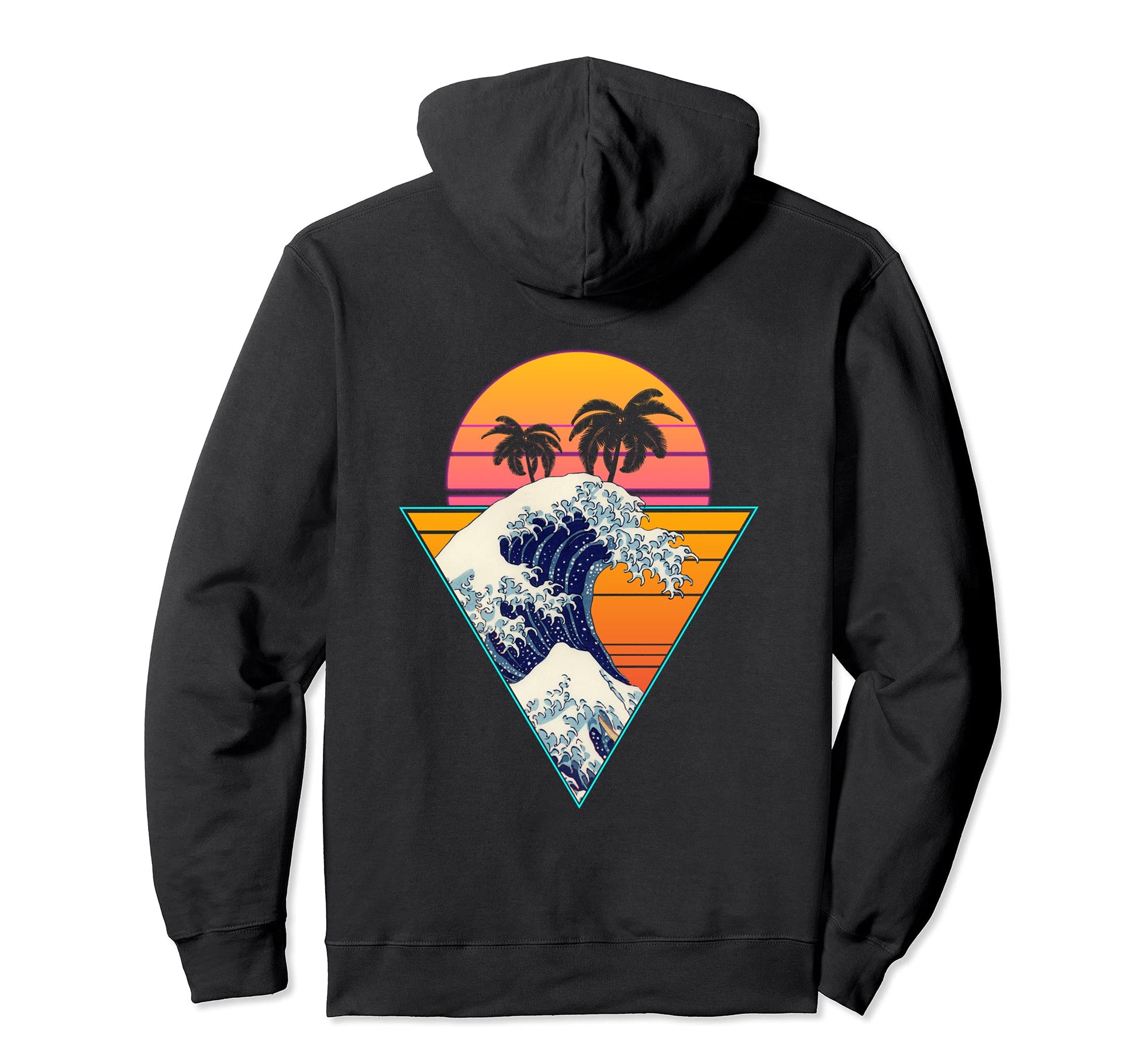 Vaporwave Aesthetic Japanese Wave Palm Hoodie - Minimalist Print Unisex - T-Shirt, Sweatshirt, Hoodie