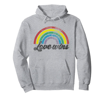 Love Wins Rainbow 70S 80S Gay Pride Hoodie - Unique Graphic for Adults - T-Shirt, Sweatshirt, Hoodie