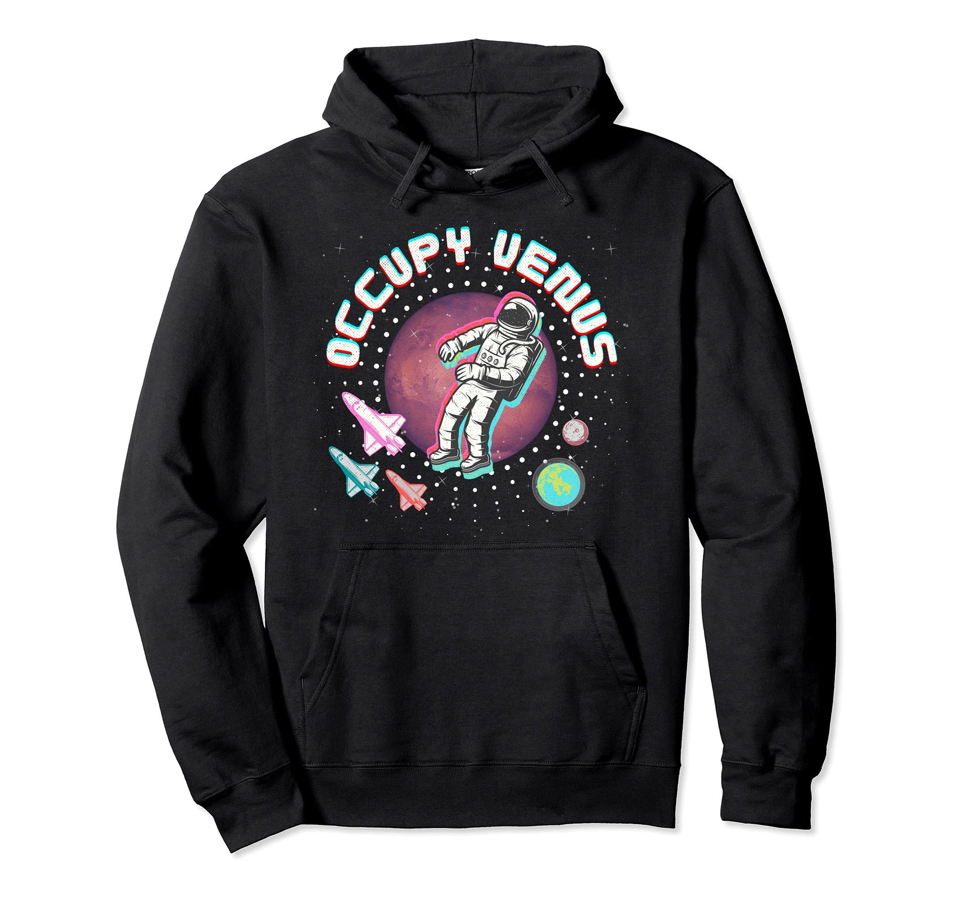 Mars Occupy Venus Astronaut Vapor Wave Hoodie - Custom Art Print Men Women - T-Shirt, Sweatshirt, Hoodie