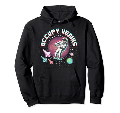 Mars Occupy Venus Astronaut Vapor Wave Hoodie - Custom Art Print Men Women - T-Shirt, Sweatshirt, Hoodie