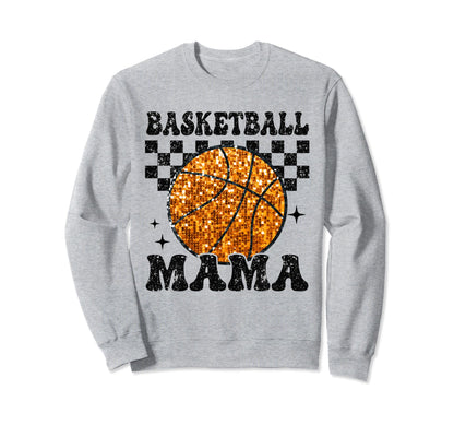 Basketball Mama Checkered Funny Sweatshirt - Custom Art Print for Adults - T-Shirt, Sweatshirt, Hoodie