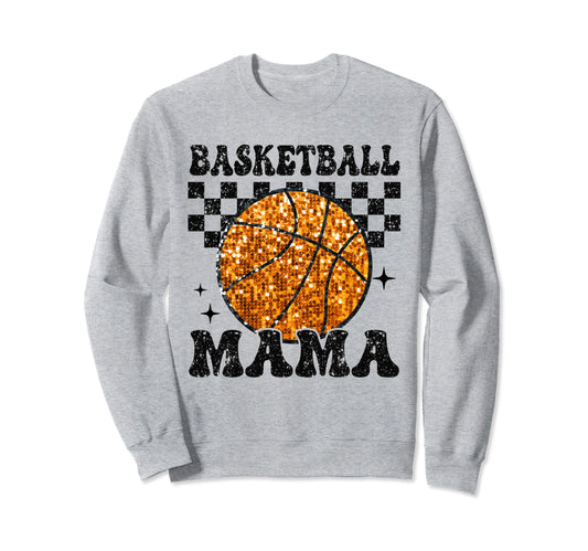 Basketball Mama Checkered Funny Sweatshirt - Custom Art Print for Adults - T-Shirt, Sweatshirt, Hoodie